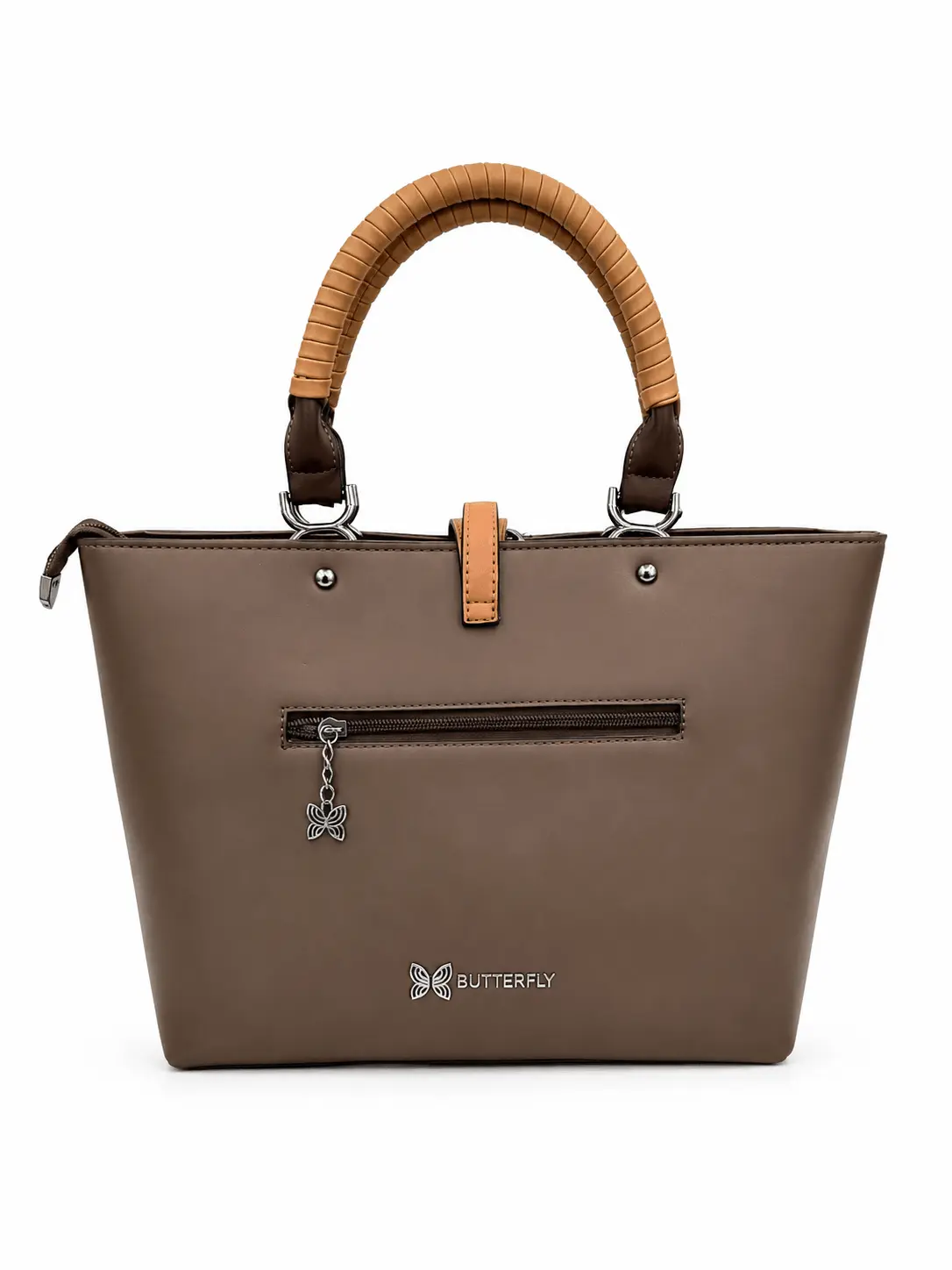 Butterfly Brown Textured Tote Bag for Women