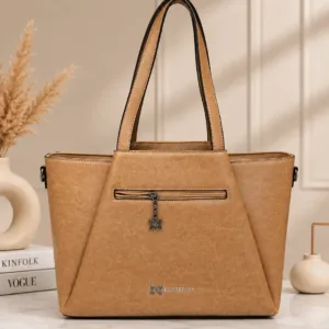 Butterfly tan brown premium ladies handbag with spacious tote design
