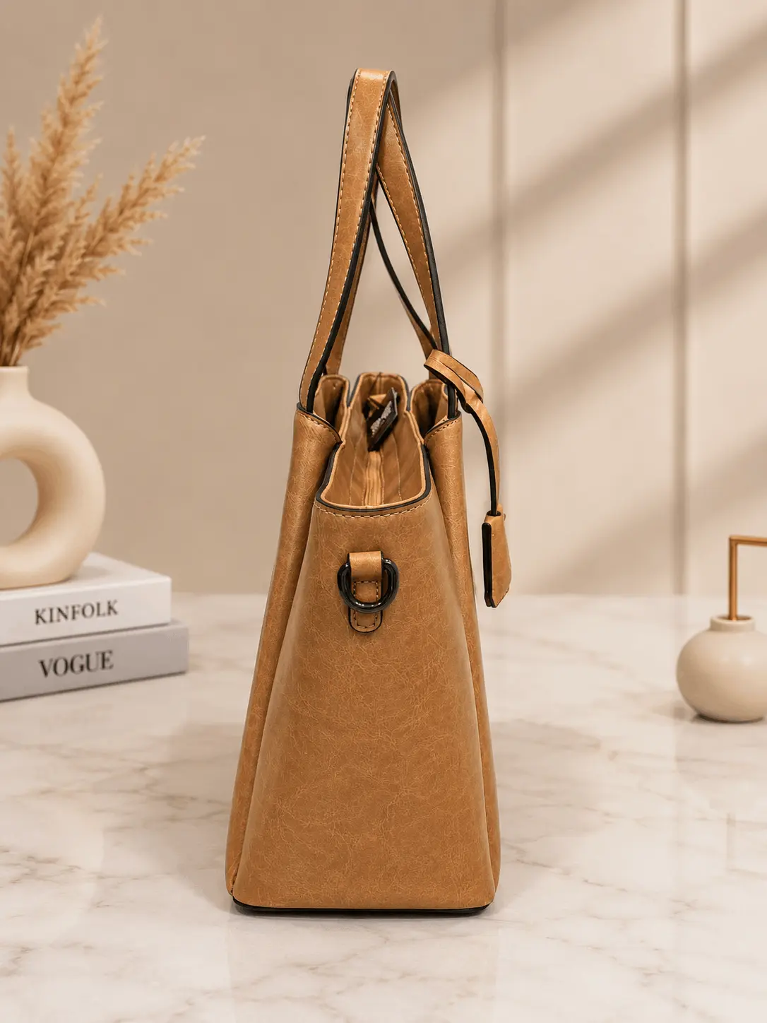 Butterfly Tan Brown Premium Ladies Handbag – Spacious Tote Bag (4)
