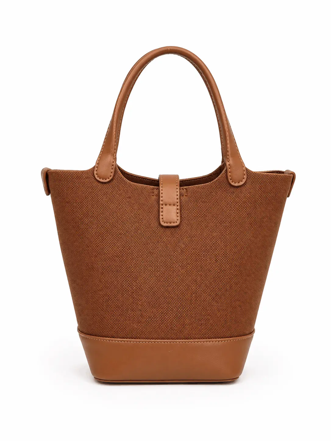 Christina & Olk Elegant Brown Textured Tote Handbag – Spacious Everyday Carry with Secure Strap Closure