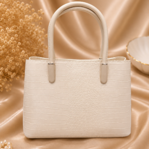 David Jones Paris cream crocodile embossed tote handbag