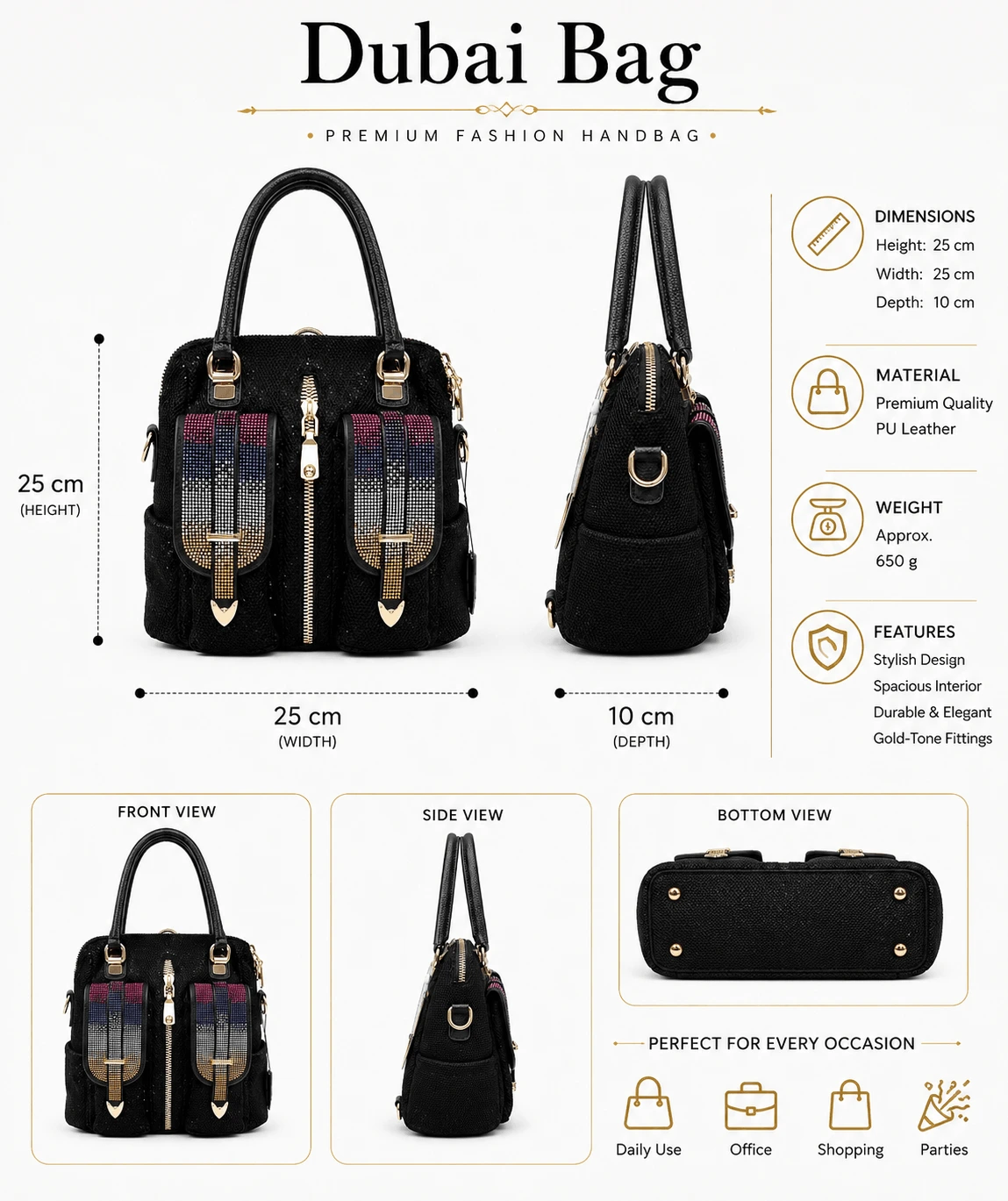 Dual Pocket dubai Handbag (3)