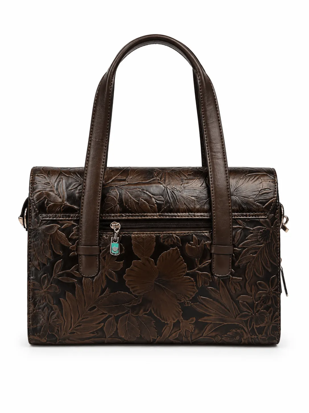 Flora Luxe Embossed PU Leather Handbag (4)