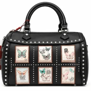 Gusachi Classic Black Handbag for Women with Premium PU Leather, Sturdy Handle and Durable Zipper