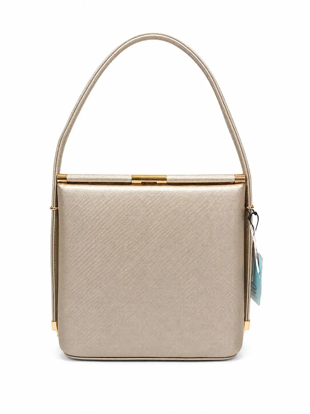 J Blues Elegant Metallic Structured Top Handle Handbag for Women (3)