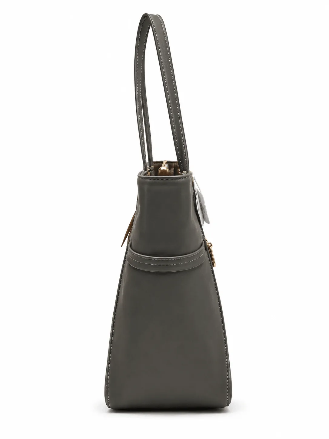 LOGUS Black Textured Panel Premium Shoulder Tote Bag (4)
