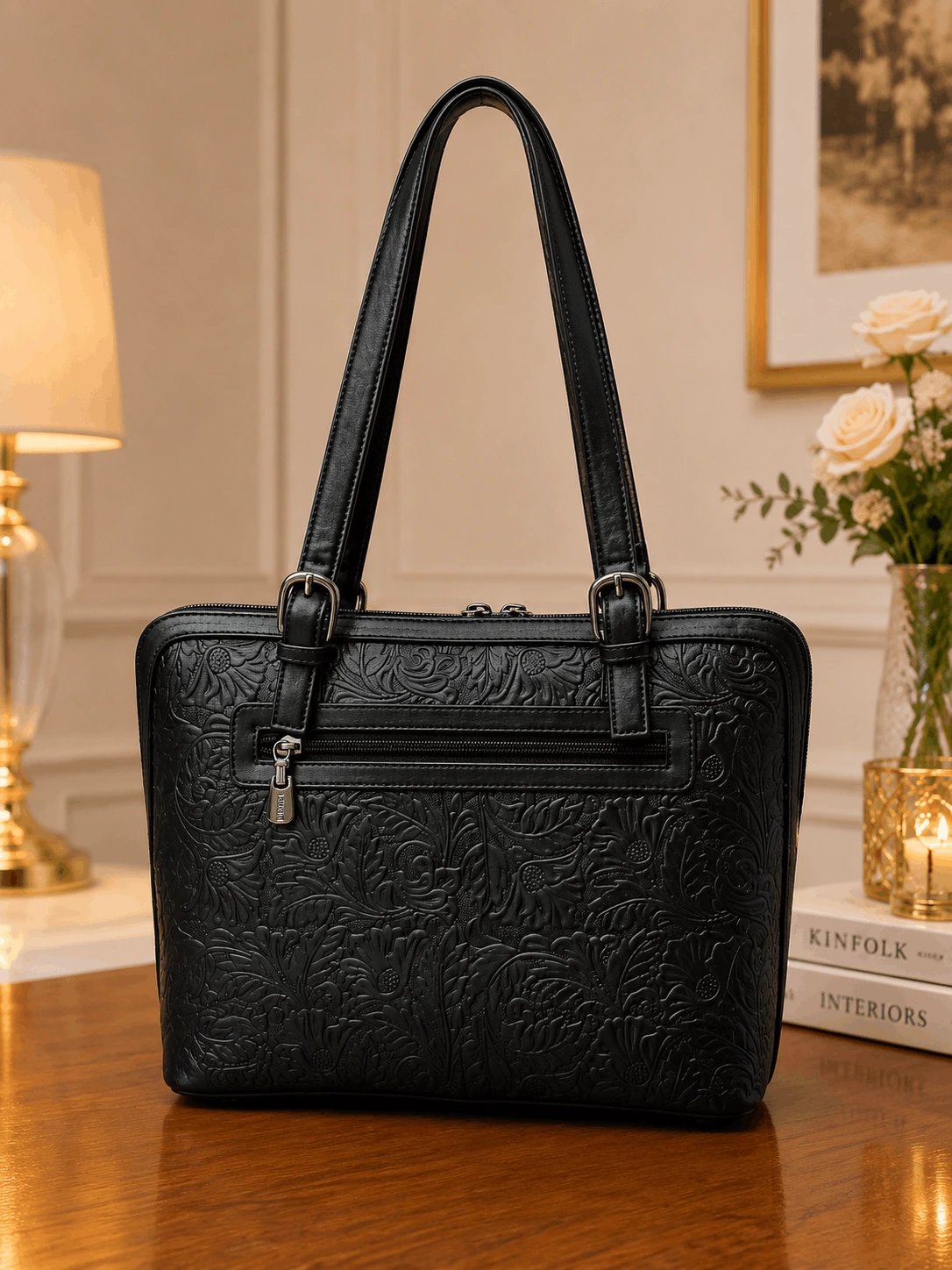 LOGUS Noir Flora Premium Handbag