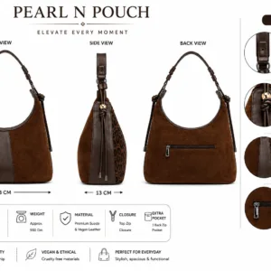 Pearl N Pouch brown leopard print shoulder bag with adjustable strap and stylish knot detail