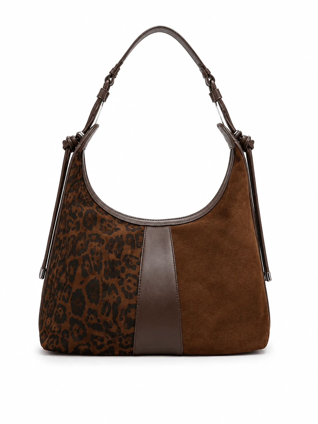 Pearl N Pouch Brown Leopard Hobo Bag (4) Pearl N Pouch brown leopard print shoulder bag with adjustable strap and stylish knot detail