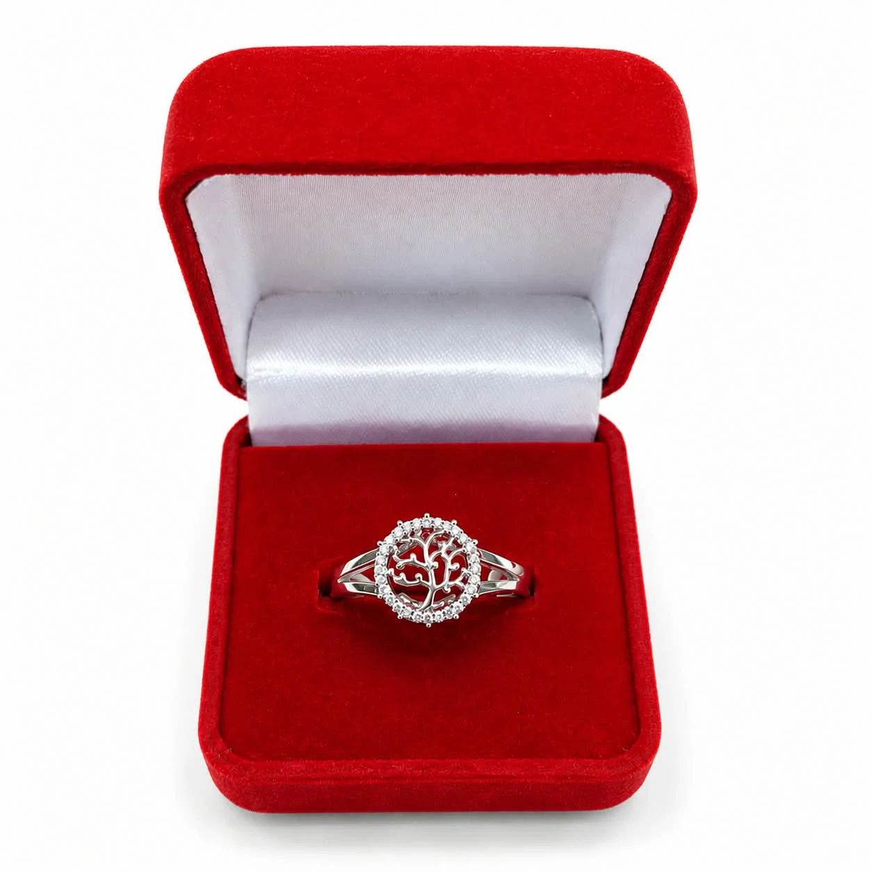 Tree of Life Cubic Zirconia Ring for Women