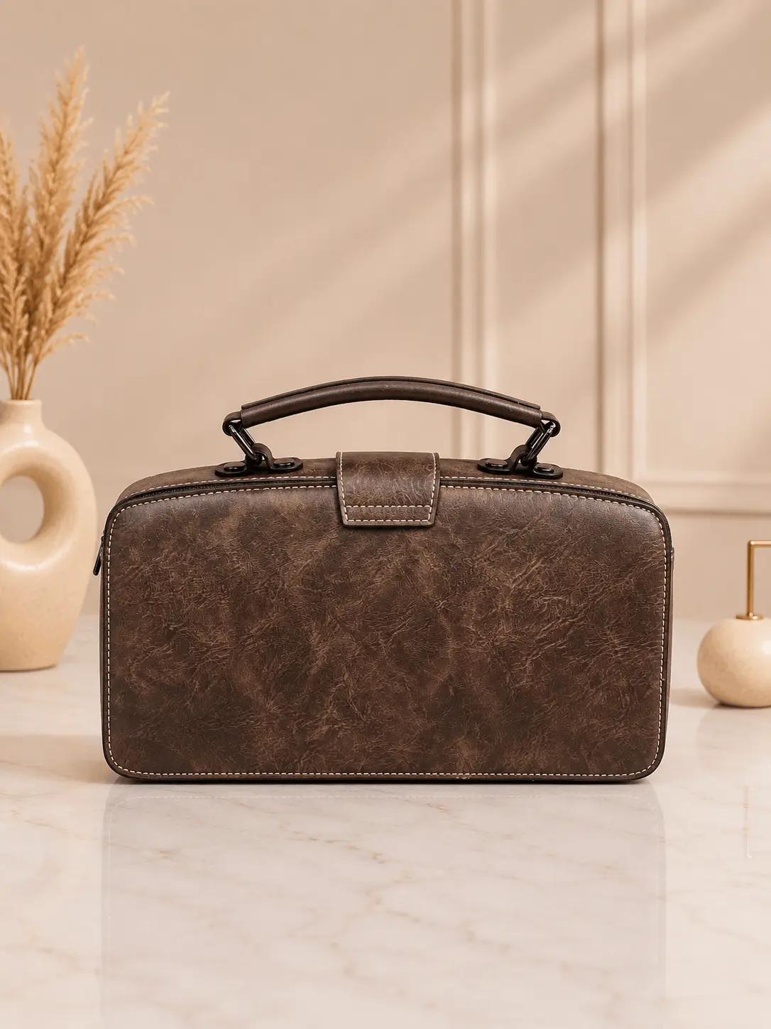 Vintage Embroidered Handbag for Women Premium Brown Sling & Hand Bag