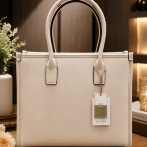 emily loran beige color fancy Tote bag white color multi pockets