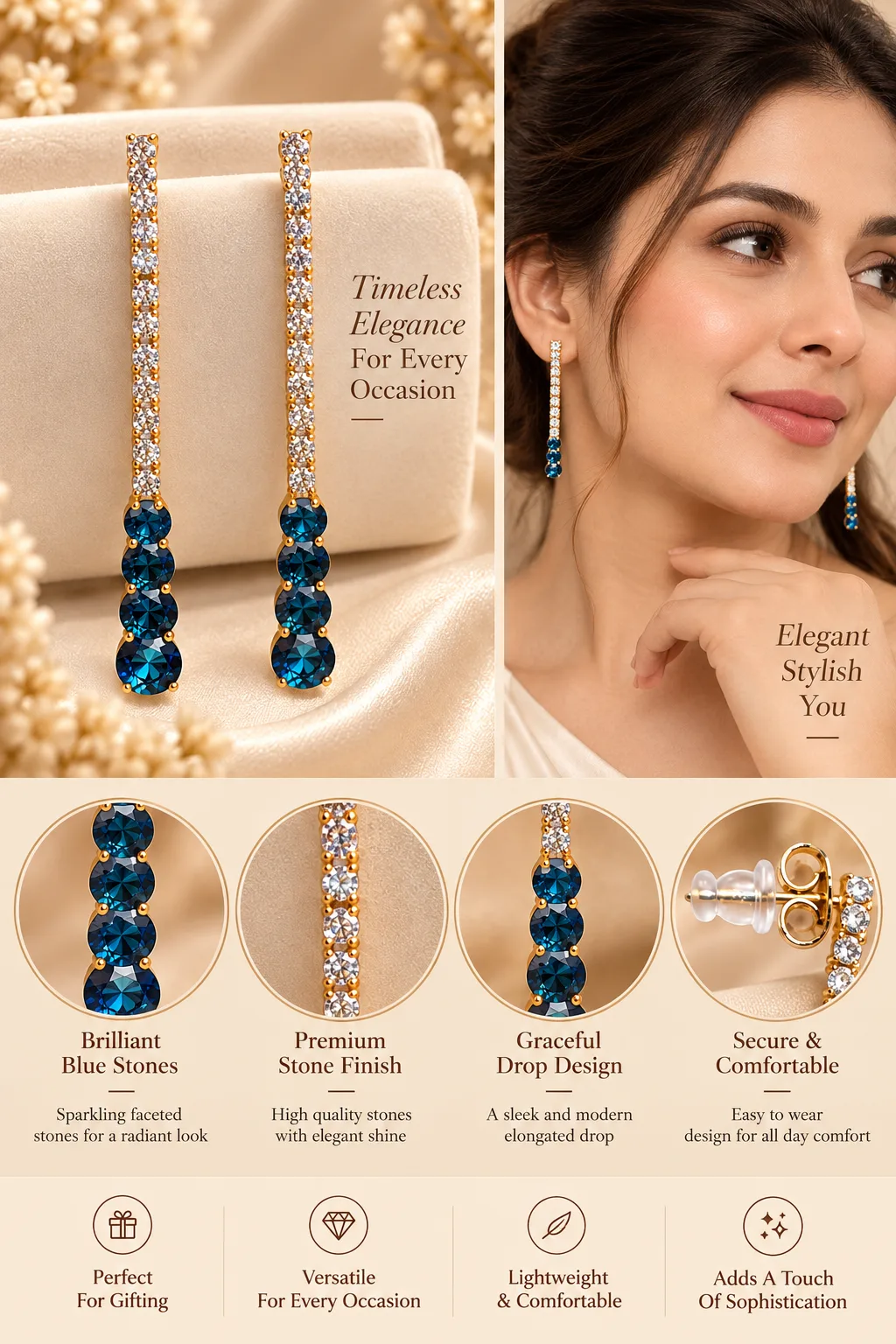 18K Royal Blue Drop Earrings (5)