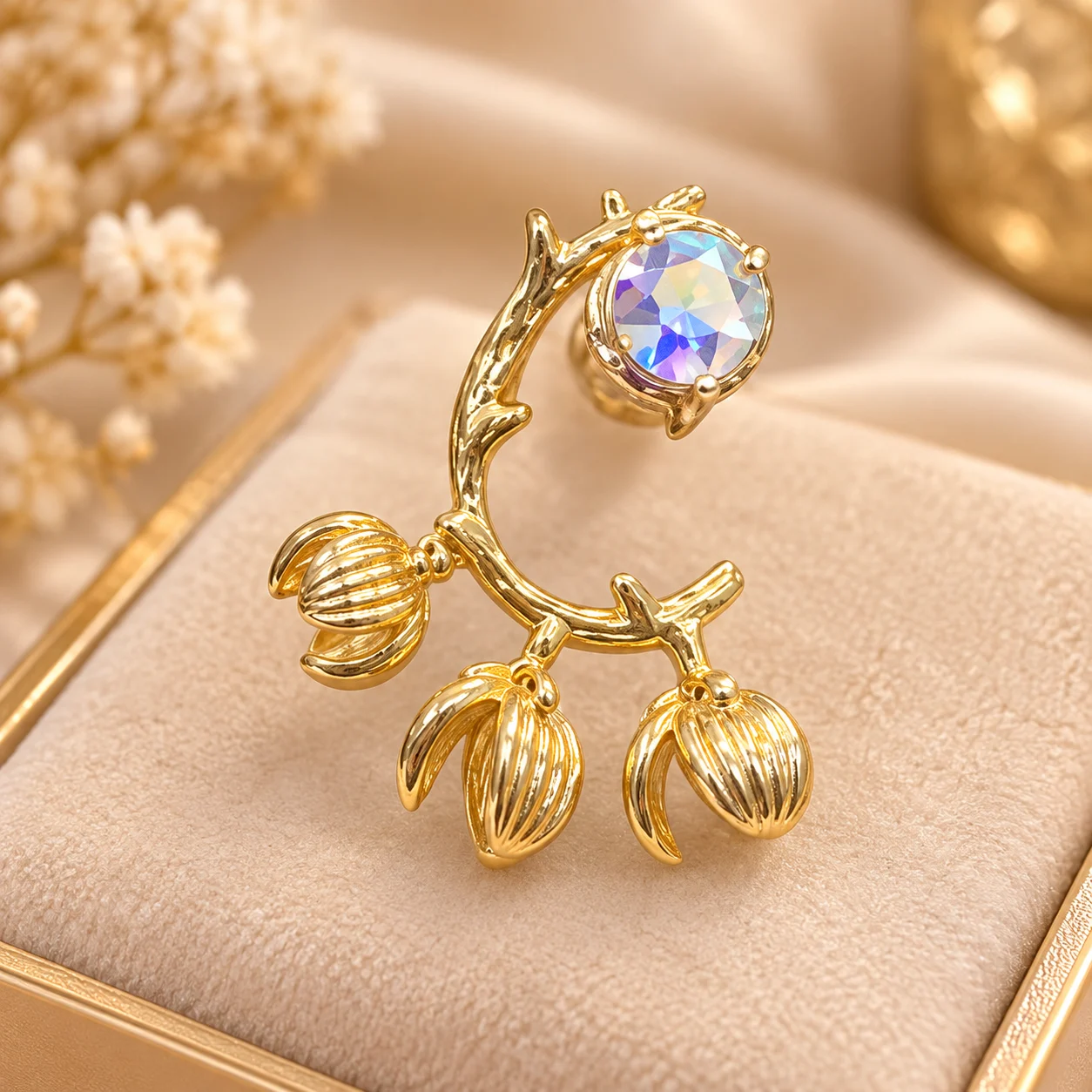 Blooming Branch Gold Plated Drop Earrings (6)
