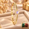 Brilliant 18K Gold Plated Zirconia Bracelet by Zuping with multicolor central zirconia stone