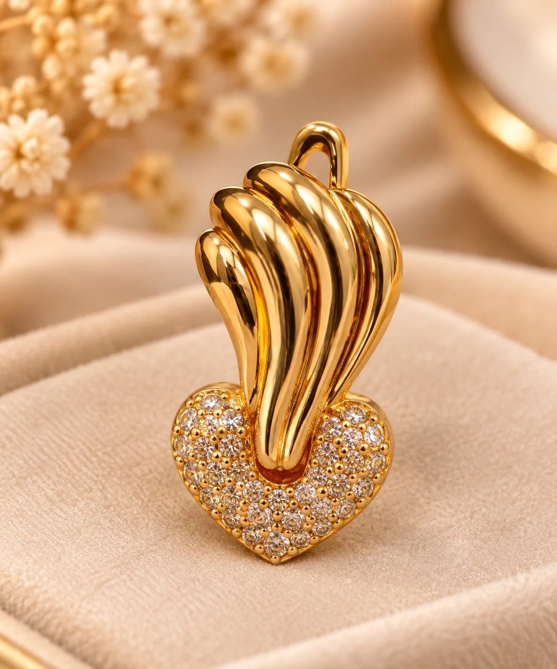 Elegant 18K Gold Plated Zirconia Heart Earrings (5)
