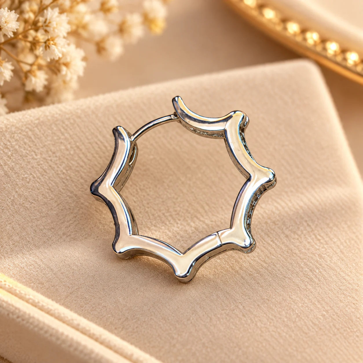 Elegant Silver Plated Hoop Earrings (2)