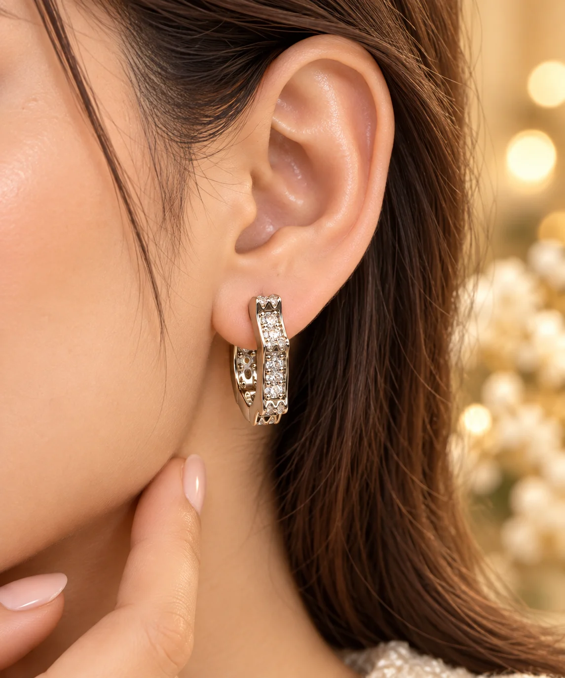 Elegant Silver Plated Hoop Earrings (4)