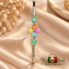 Elegant Silver-Plated Multicolor Zirconia Bracelet with colorful flower design