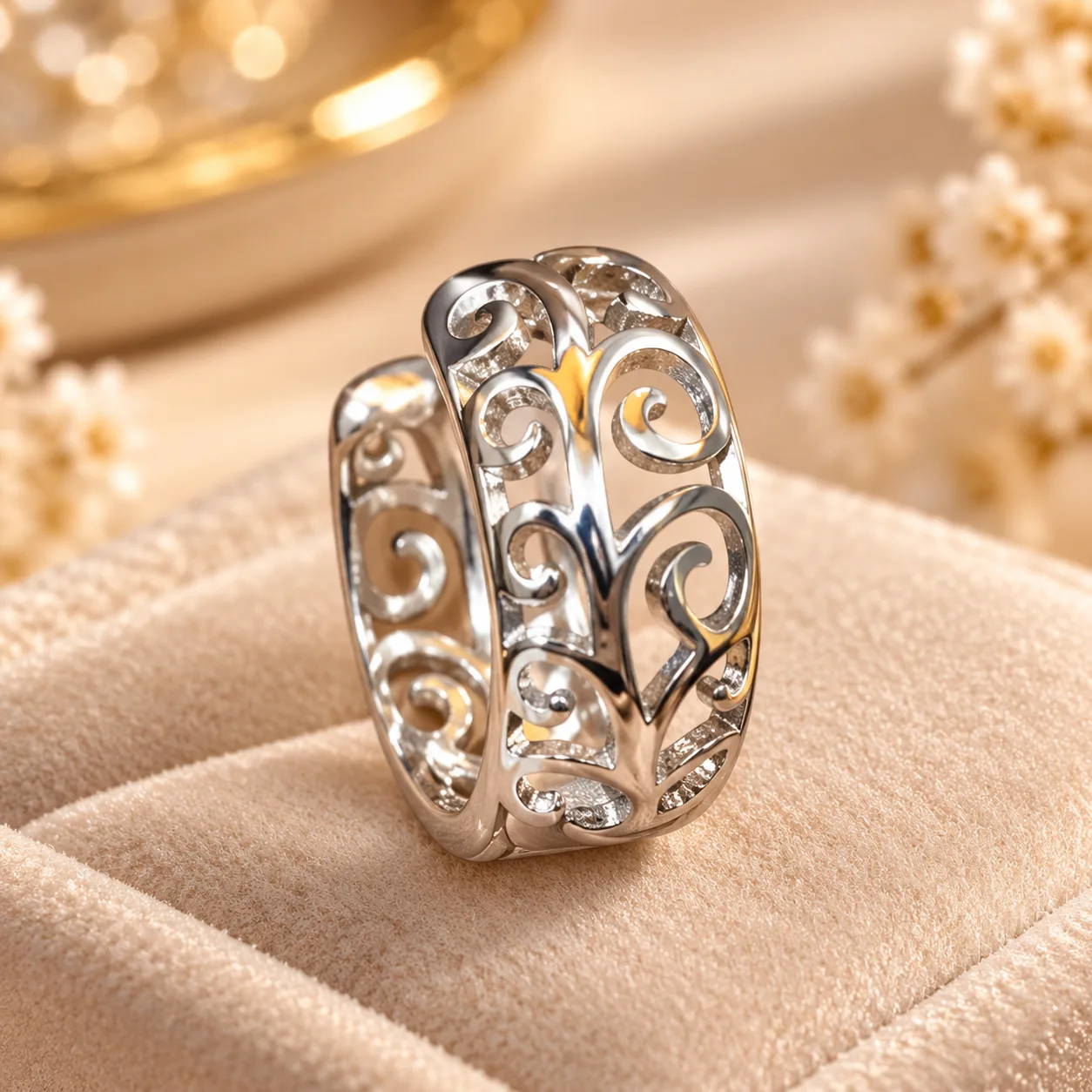 Elegant Silver Plated Scroll Earrings (4)