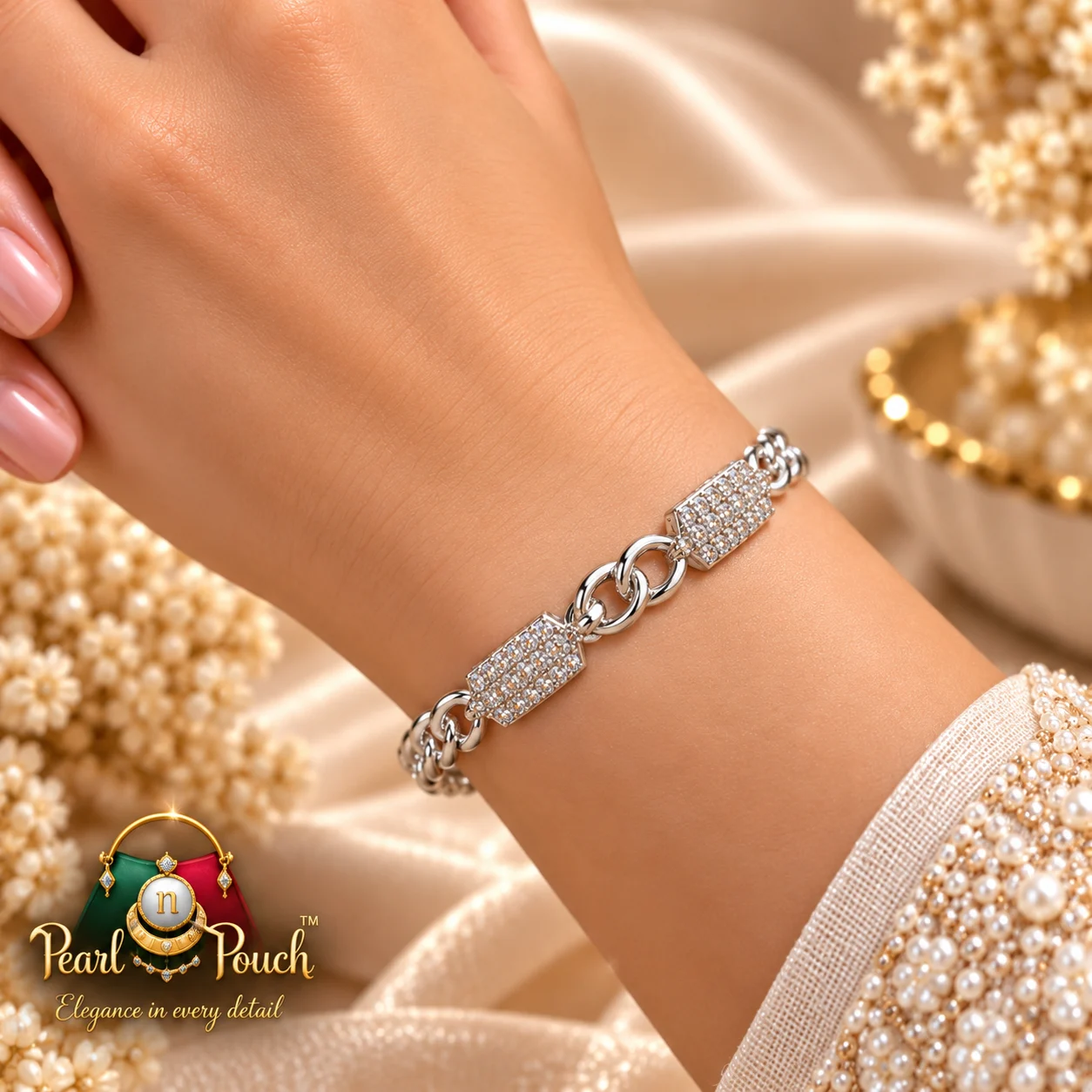 Elegant Silver-Plated Zirconia Bracelet by ZUPING (3)