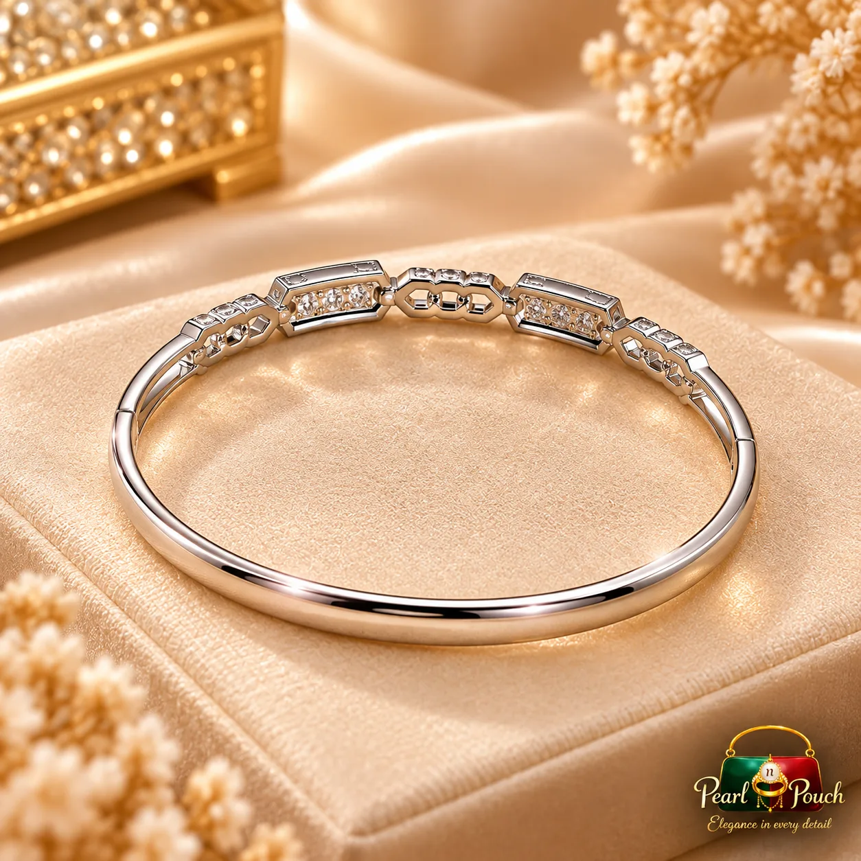 Elegant Silver-Plated Zirconia Bracelet by ZUPING (4)