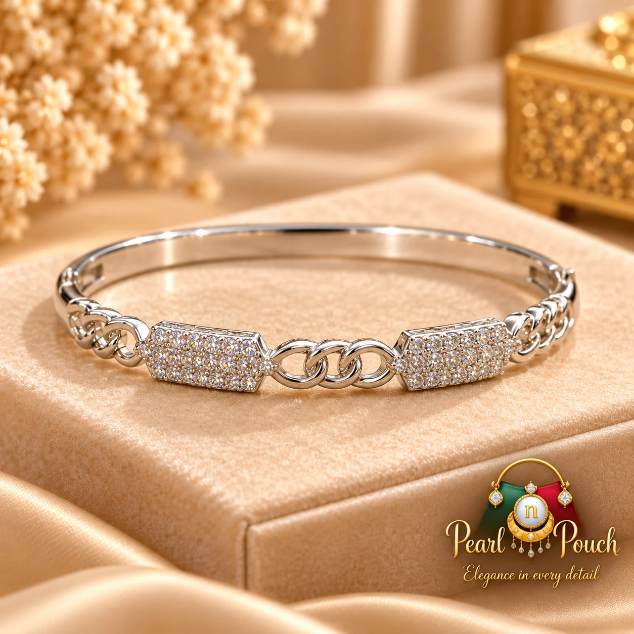 Elegant Silver-Plated Zirconia Bracelet by ZUPING (5)