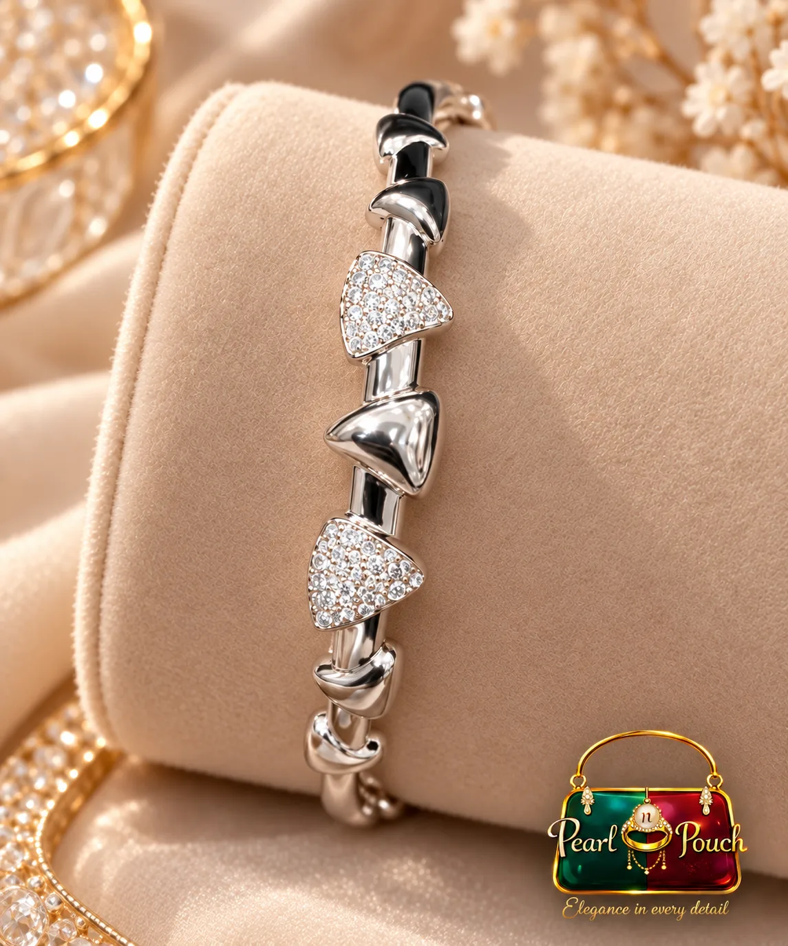 Elegant Silver-Plated Zirconia Bracelet by Zuping – 55 mm Free Size (4)