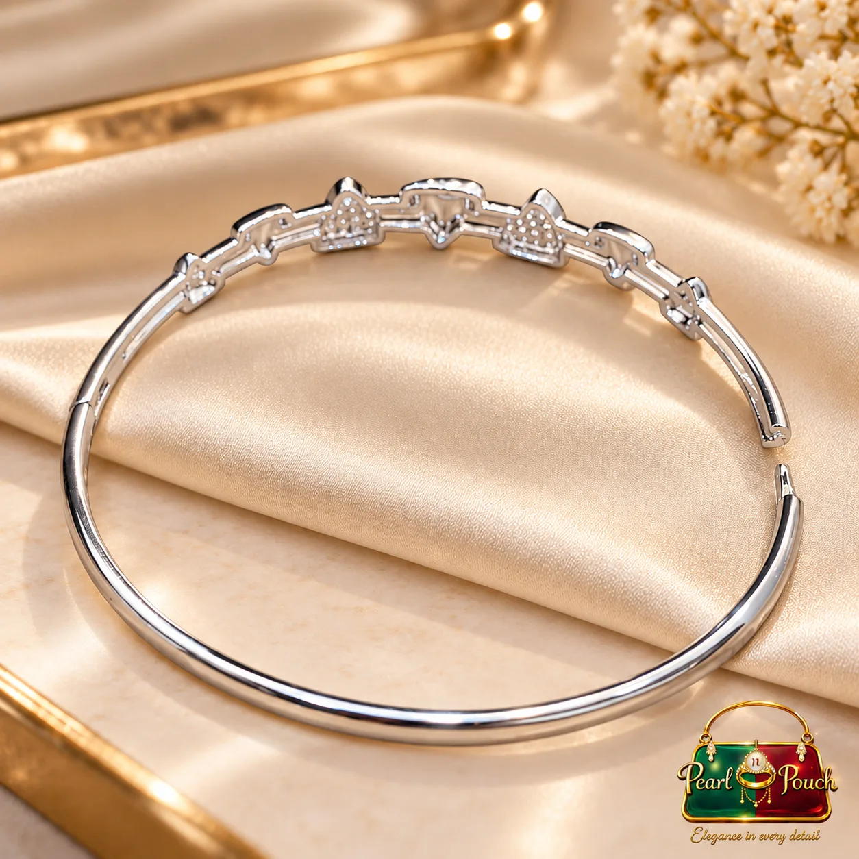 Elegant Silver-Plated Zirconia Bracelet by Zuping – 55 mm Free Size (6)