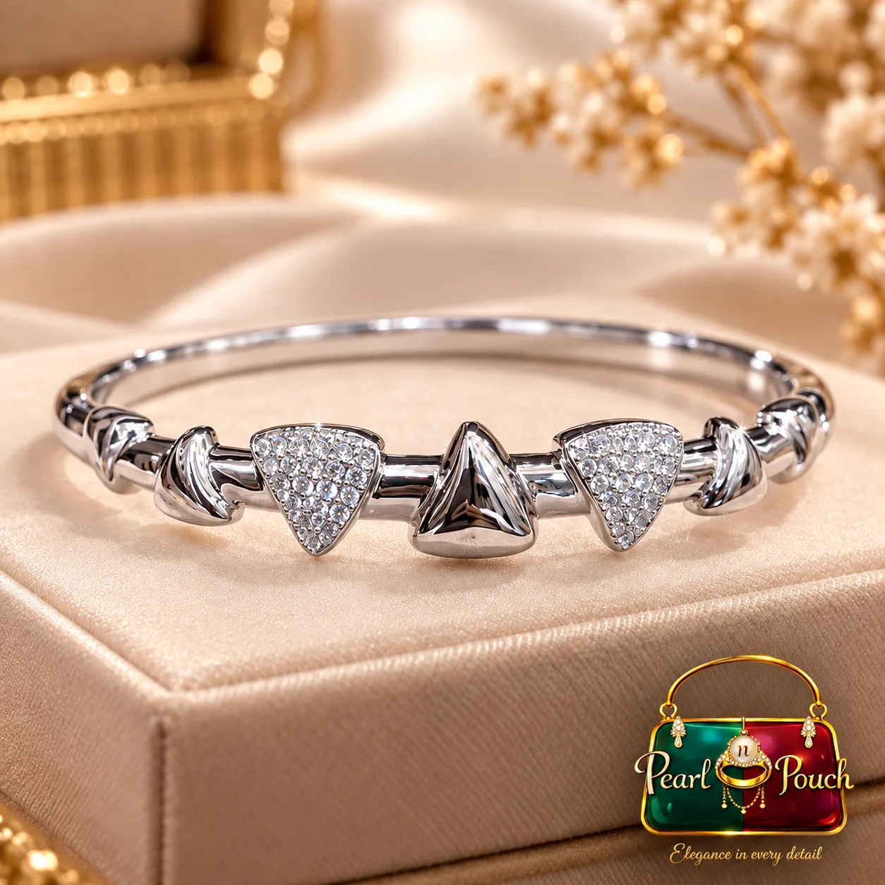 Elegant Silver-Plated Zirconia Bracelet by Zuping – 55 mm Free Size (7)