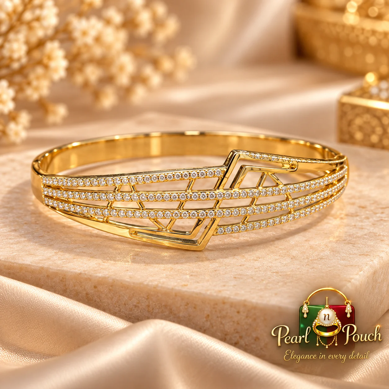 Elegant ZUPING 18K Gold Plated Zirconia Bracelet (3)