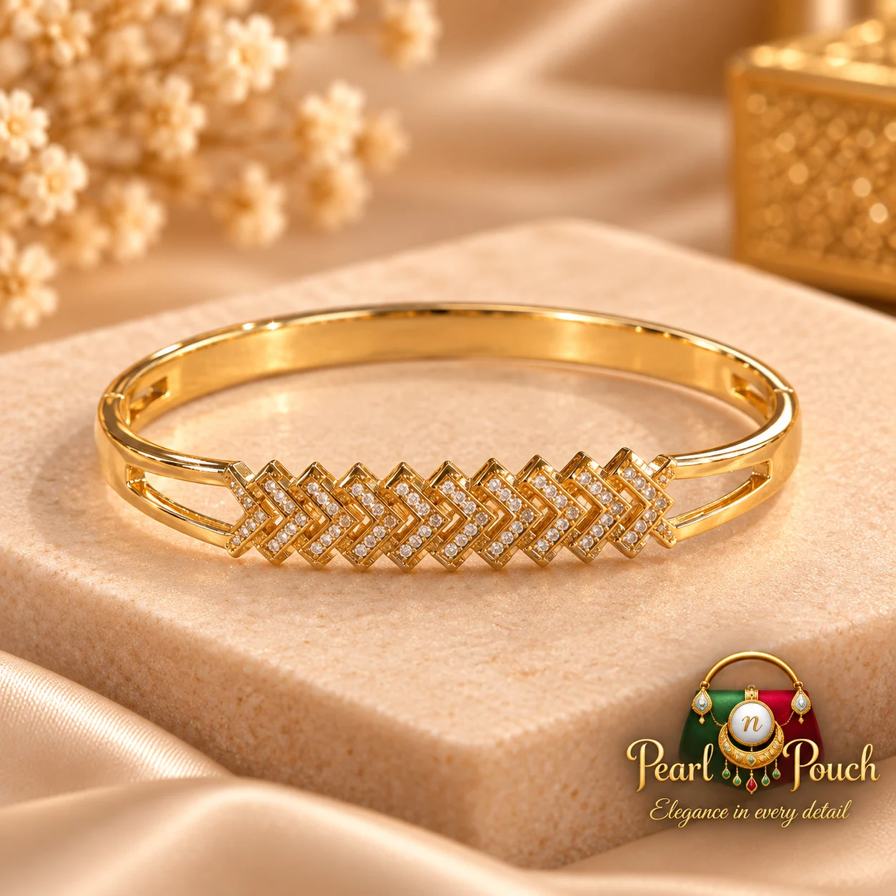 Elegant ZUPING 18K Gold Plated Zirconia Bracelet (4)