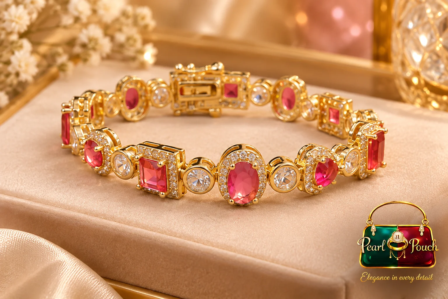Elegant ZUPING 18K Gold Plated Zirconia Bracelet (5)