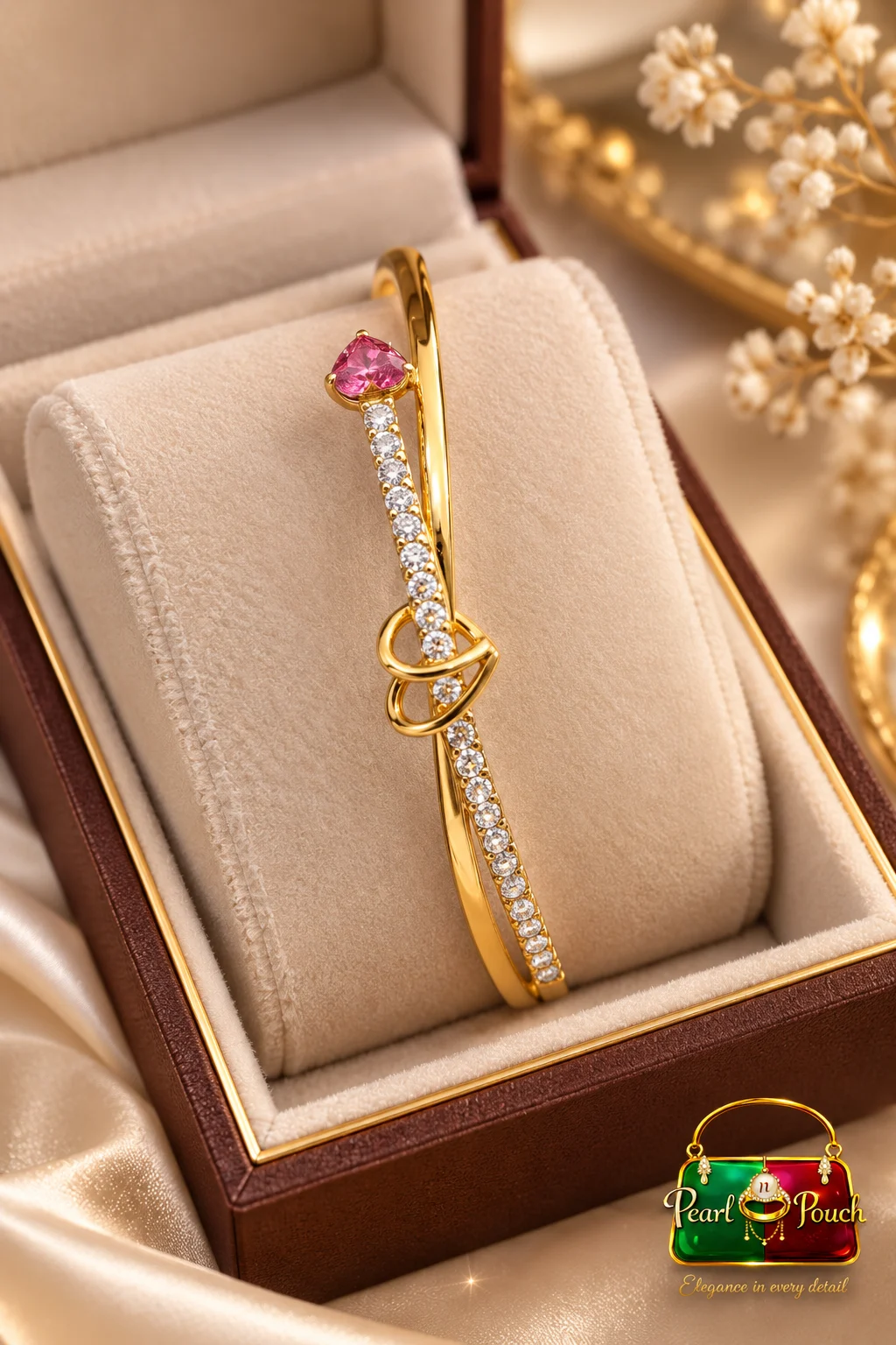 Elegant ZUPING 18K Gold Plated Zirconia Heart Bracelet (3)