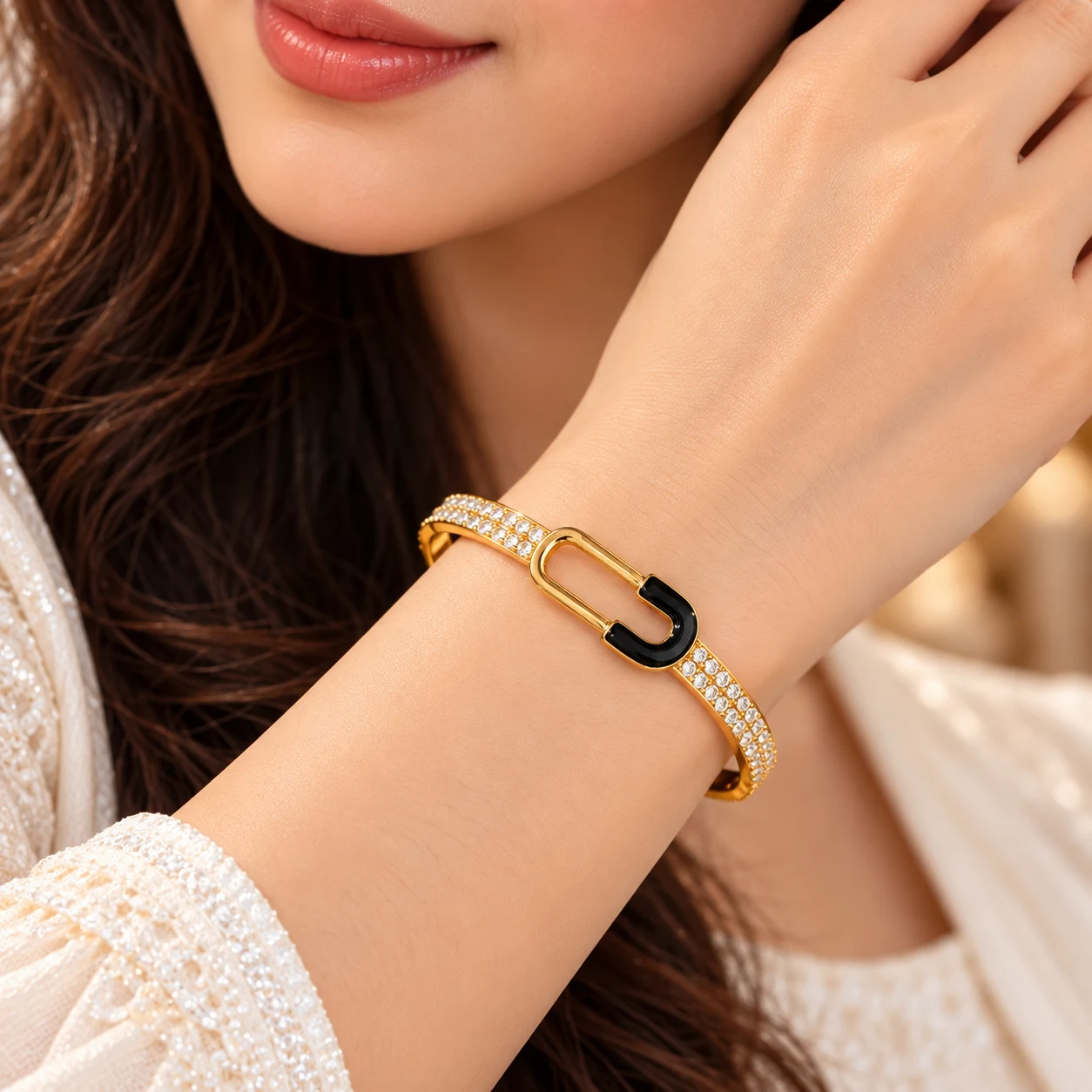 Elegant Zuping 18K Gold Plated Zirconia Bracelet (3)