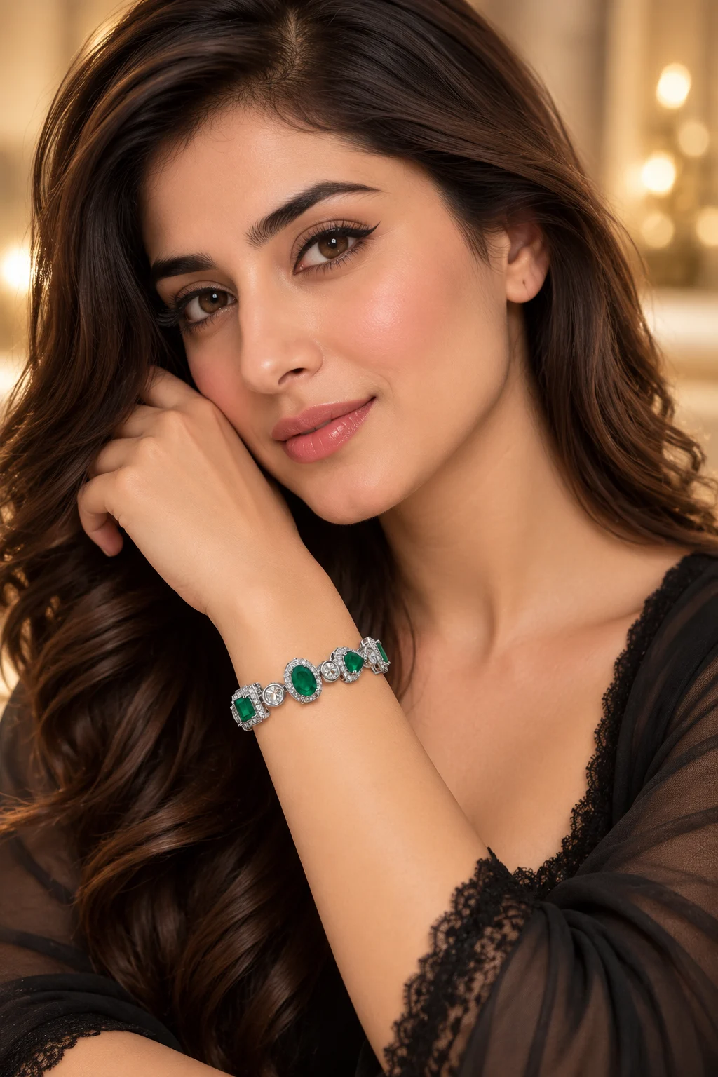 Emerald Radiance Silver Plated Zirconia Bracelet (2)