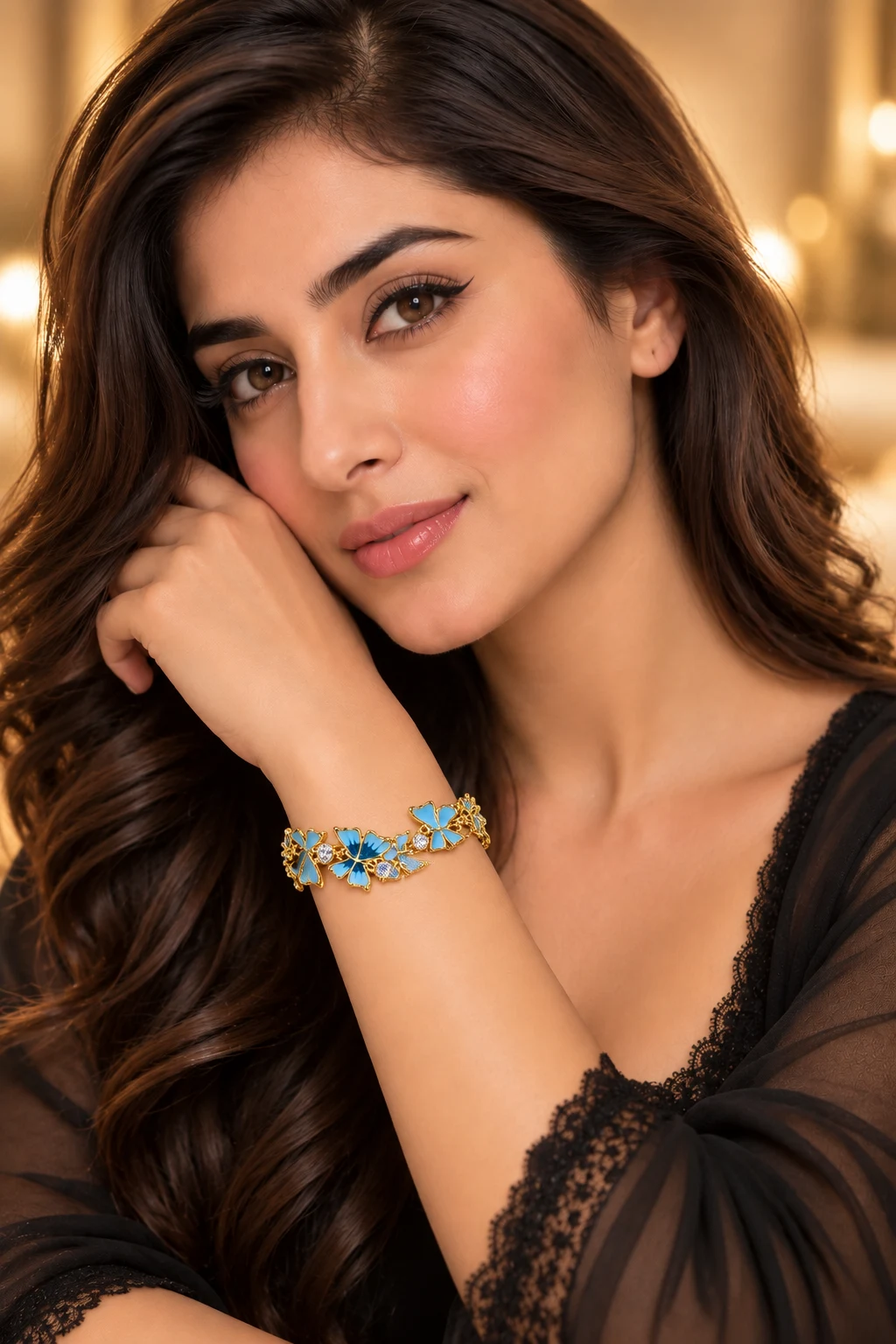 Exquisite Butterfly 18K Gold Plated Zirconia Bracelet (3)