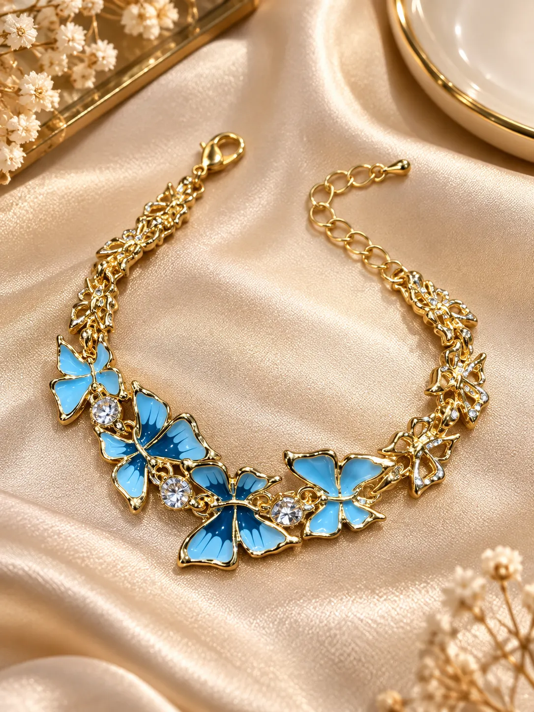 Exquisite Butterfly 18K Gold Plated Zirconia Bracelet (5)