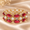 Gold Tone Red Crystal Bracelet for wedding