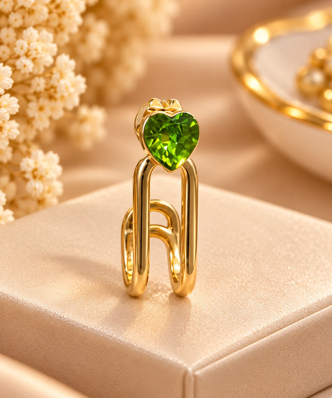 Green Heart Link Earrings (3)