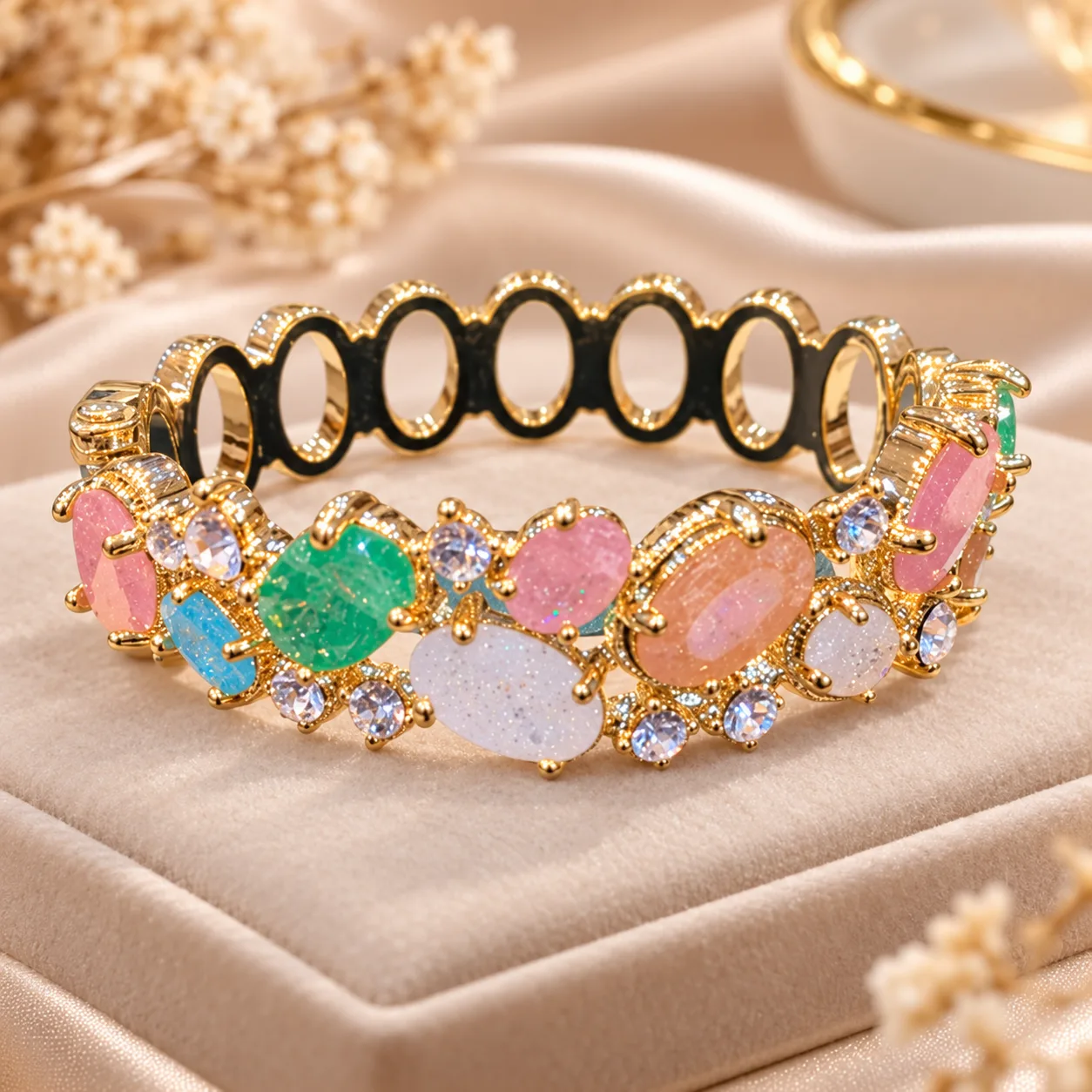 Luxe Mosaic Gold Tone Bracele (3)
