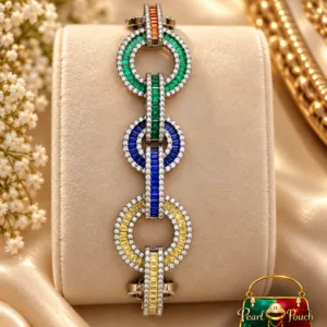 ZUPING multicolor bracelet for women with zirconia diamond-style detailing