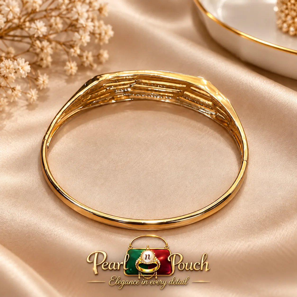 Premium 18K Gold Plated Zirconia Bangle by Zuping (2)