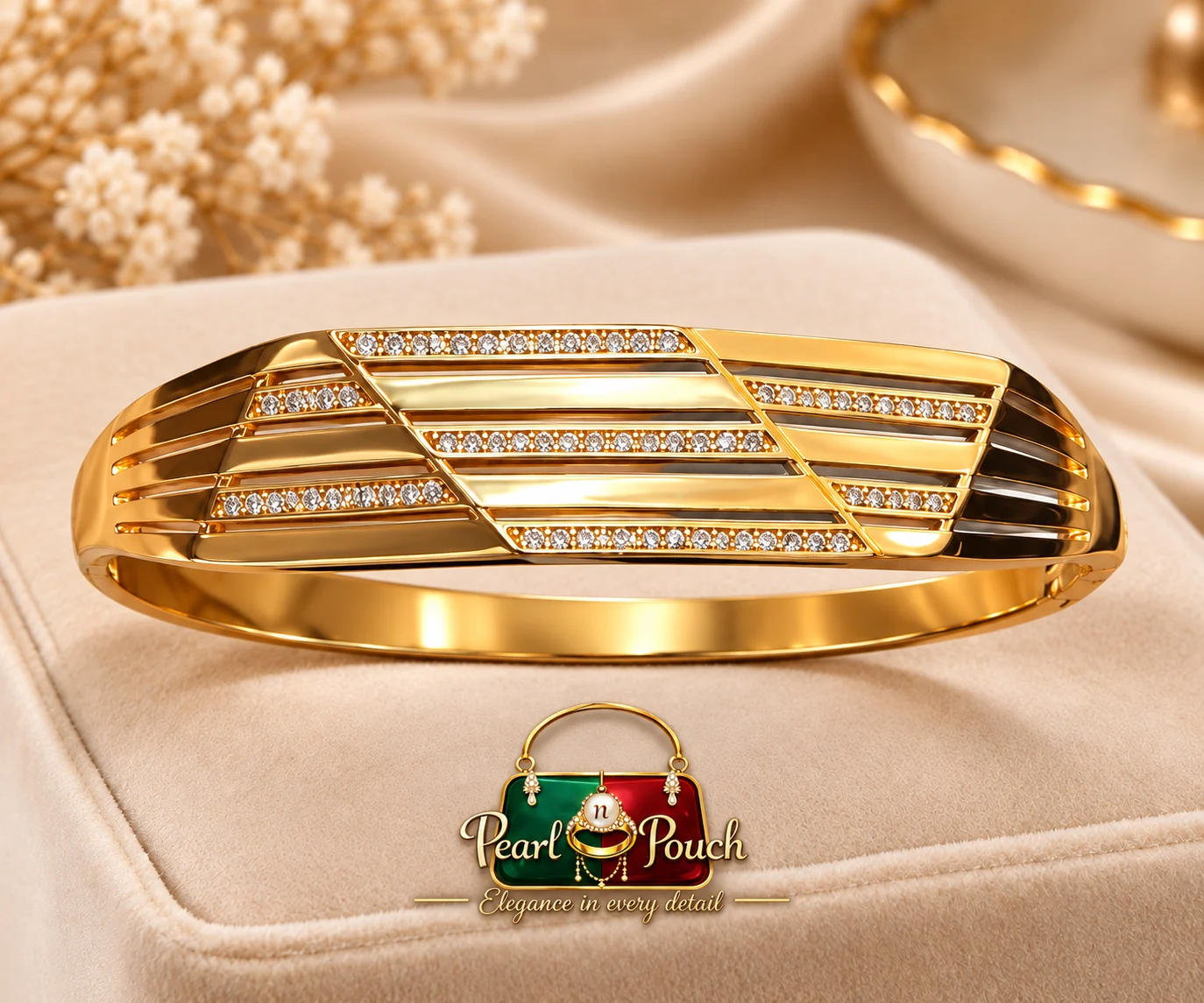 Premium 18K Gold Plated Zirconia Bangle by Zuping (3)