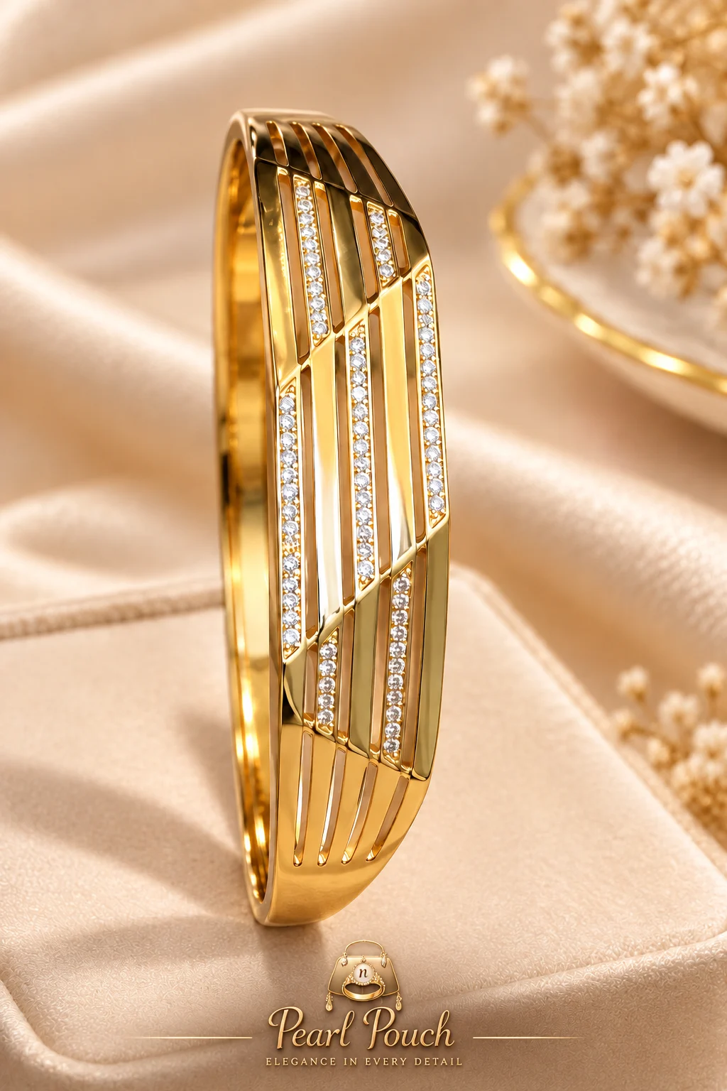 Premium 18K Gold Plated Zirconia Bangle by Zuping (4)