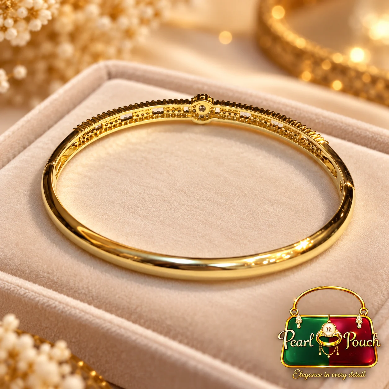 Premium 18K Gold Plated Zirconia Bangle by Zuping (6)