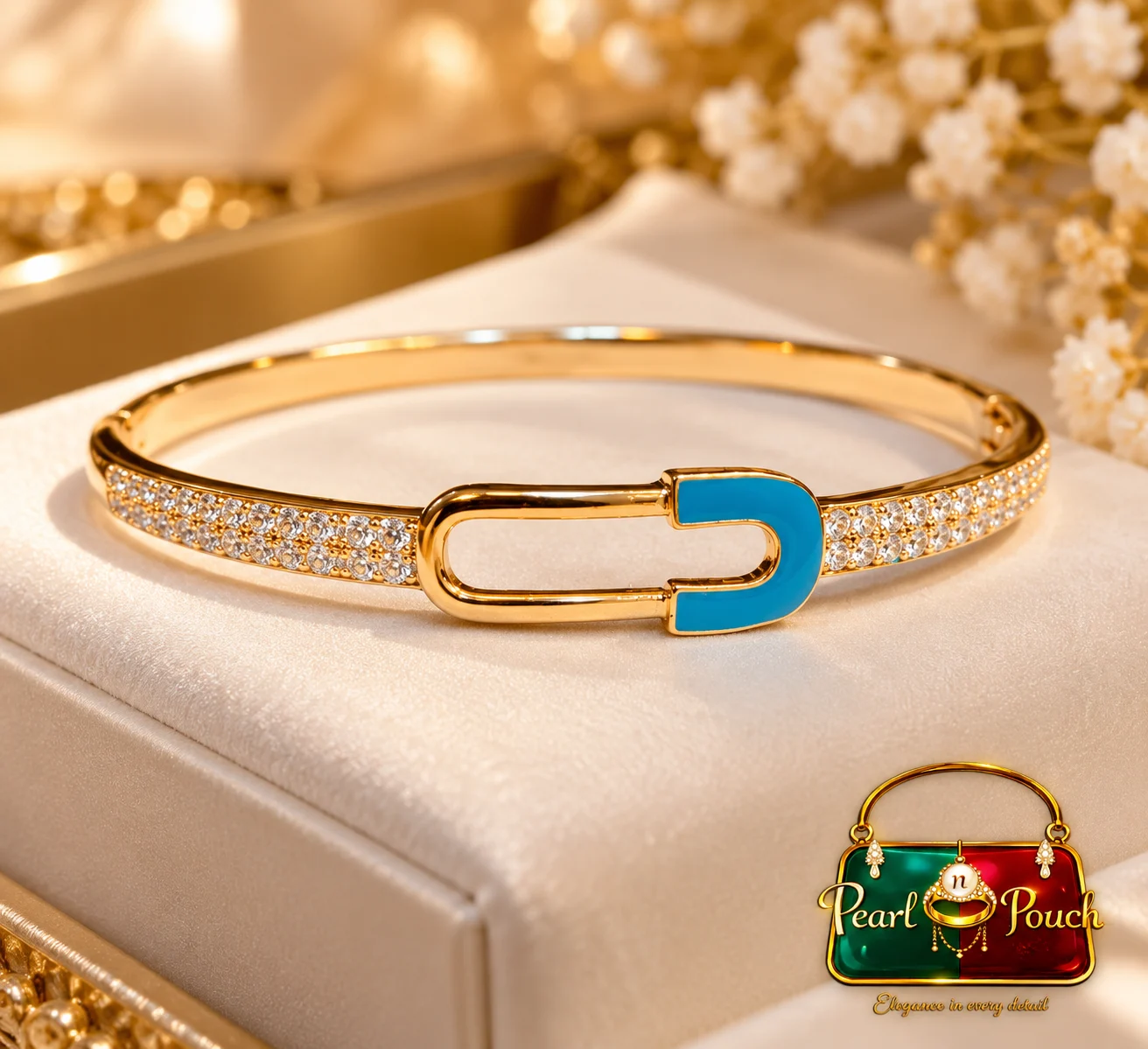Premium 18K Gold Plated Zirconia Designer Bangle by Zuping (3)