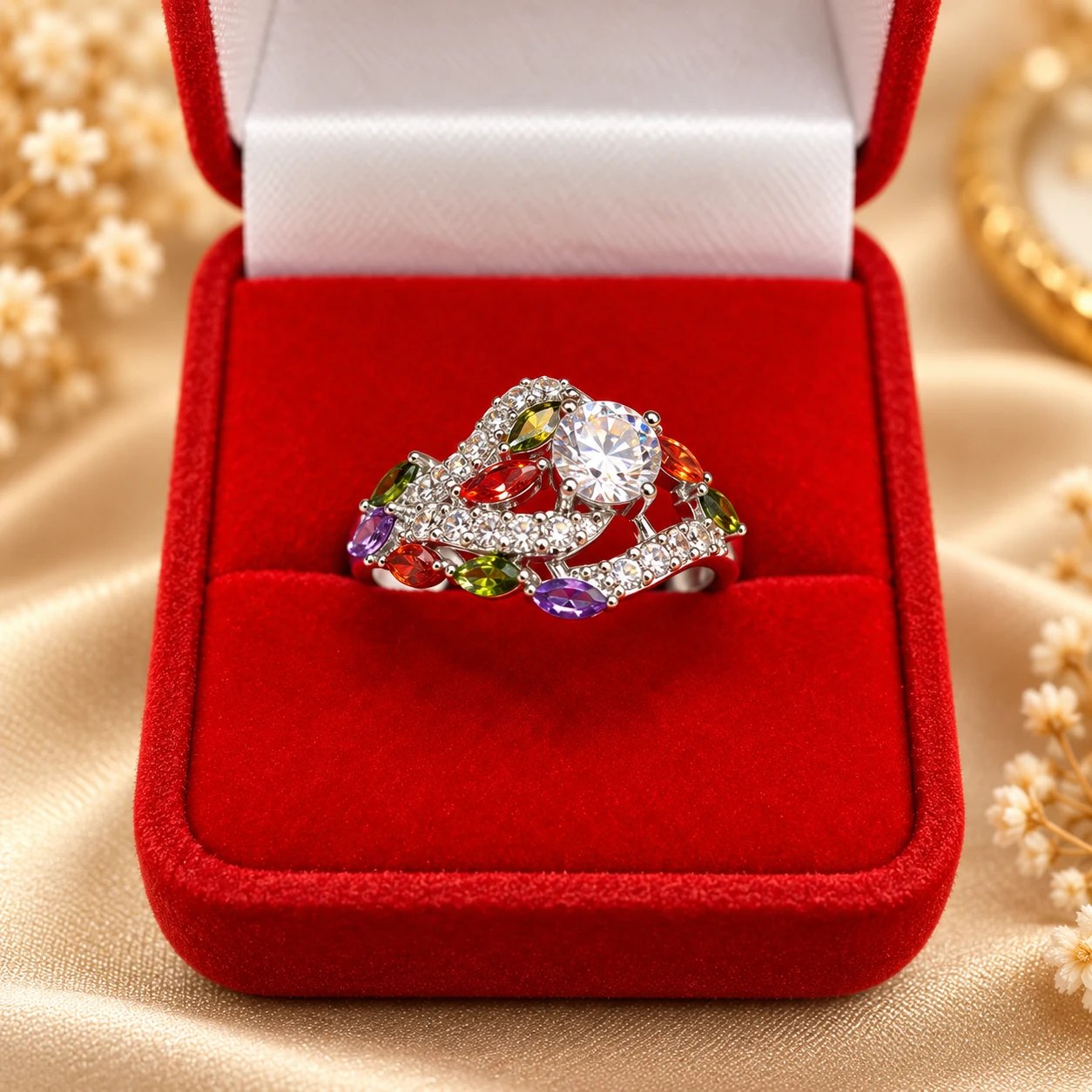 Radiant Multicolor Stone Statement Ring (4)