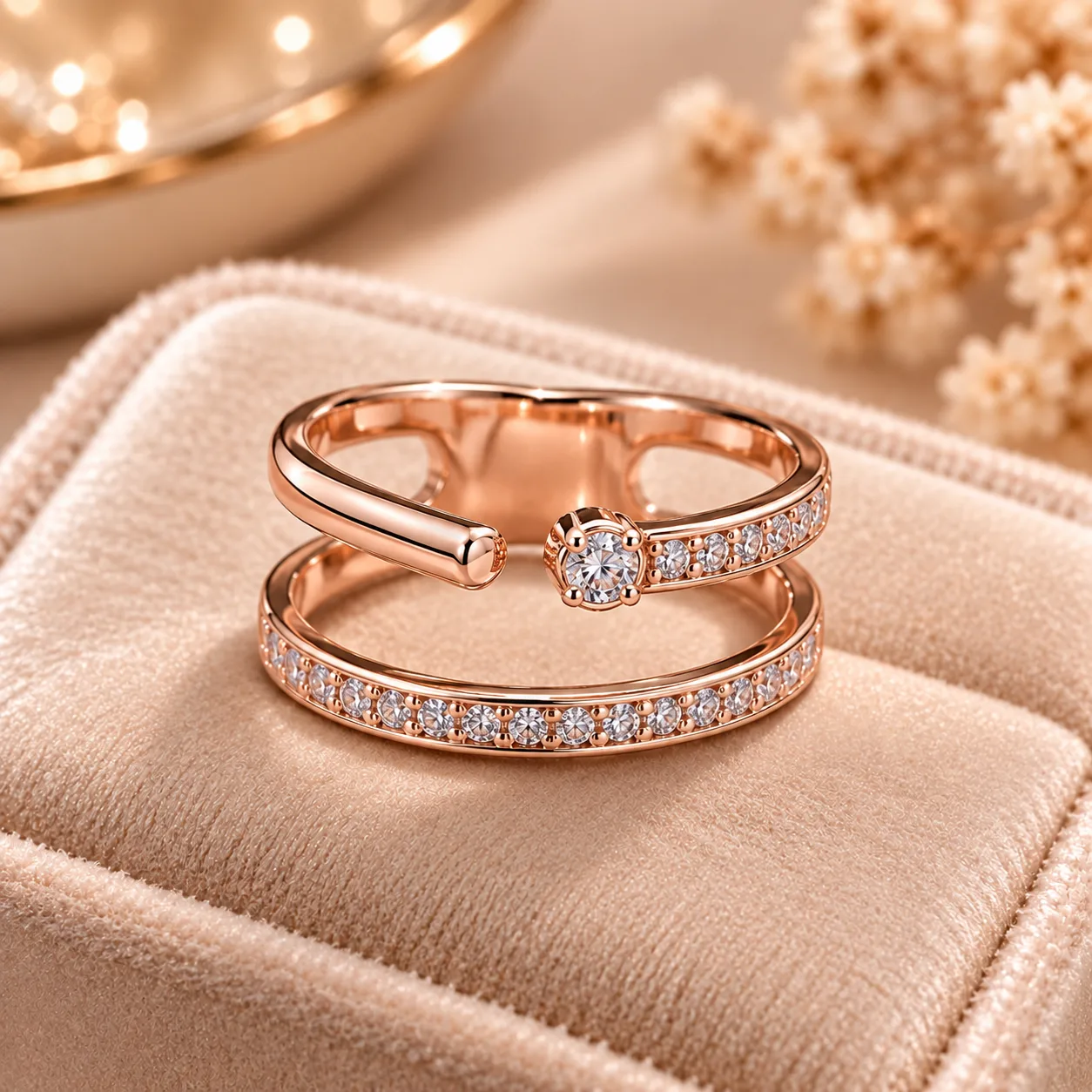 Radiant Rose Tone Open Ring (4)