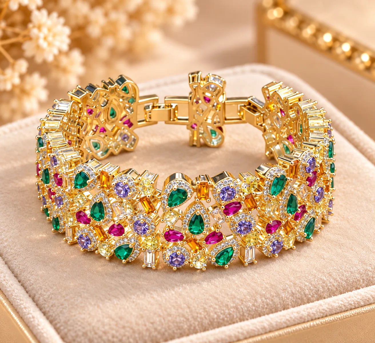 Royal Bloom 18K Gold Plated Zirconia Bracelet (7)